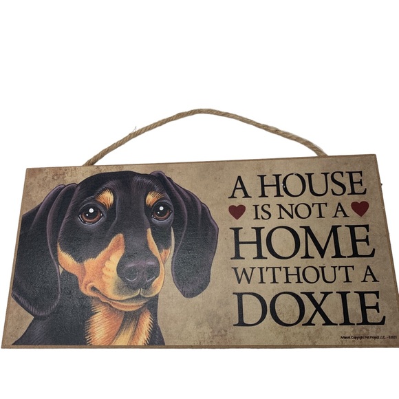 Dachshund  A House is Not a Home Without a Doxie 5 x 10 Wooden Dog Plaque - Picture 3 of 5